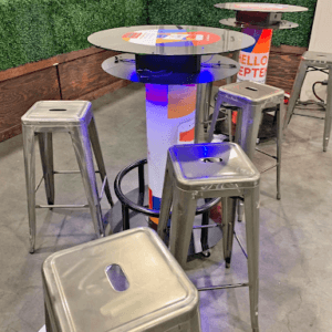 las vegas charging table rental glass hi top IMEX