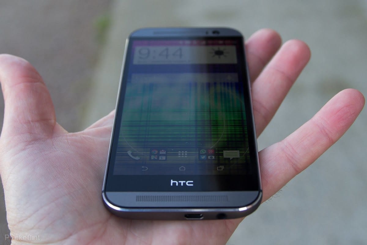 HTC One M8 in palm of man's hand