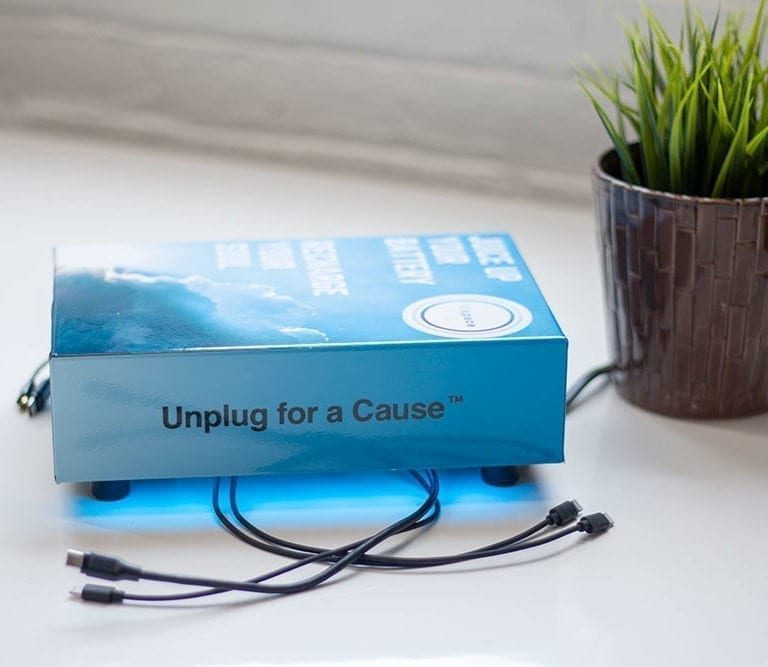 inbox unplug for a cause wrapped unit